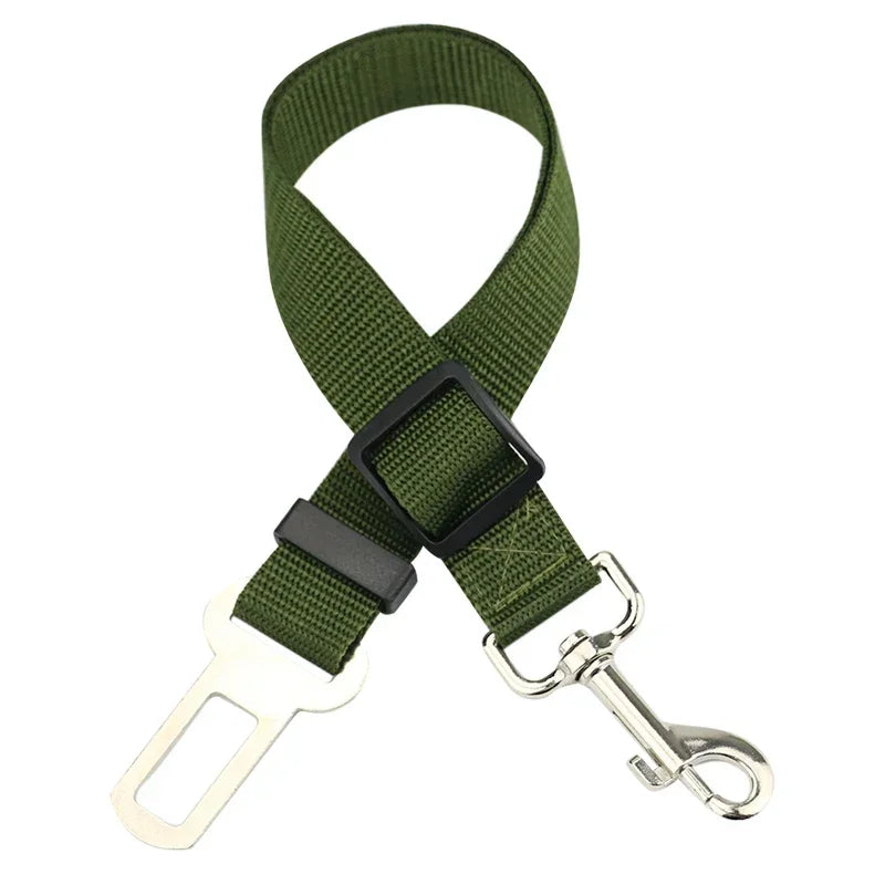 Adjustable Pet Car Seat Belt – Dog & Cat Vehicle Safety Harness with Secure Clip