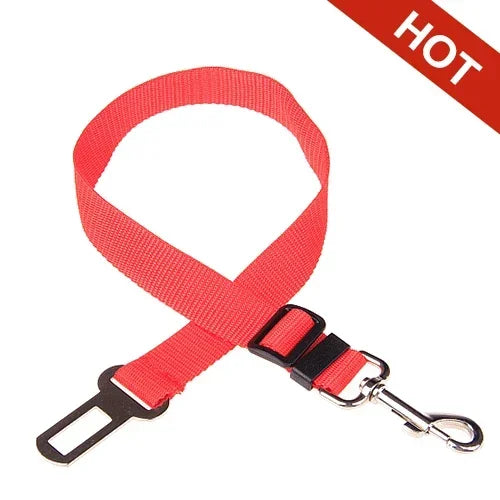 Adjustable Pet Car Seat Belt – Dog & Cat Vehicle Safety Harness with Secure Clip