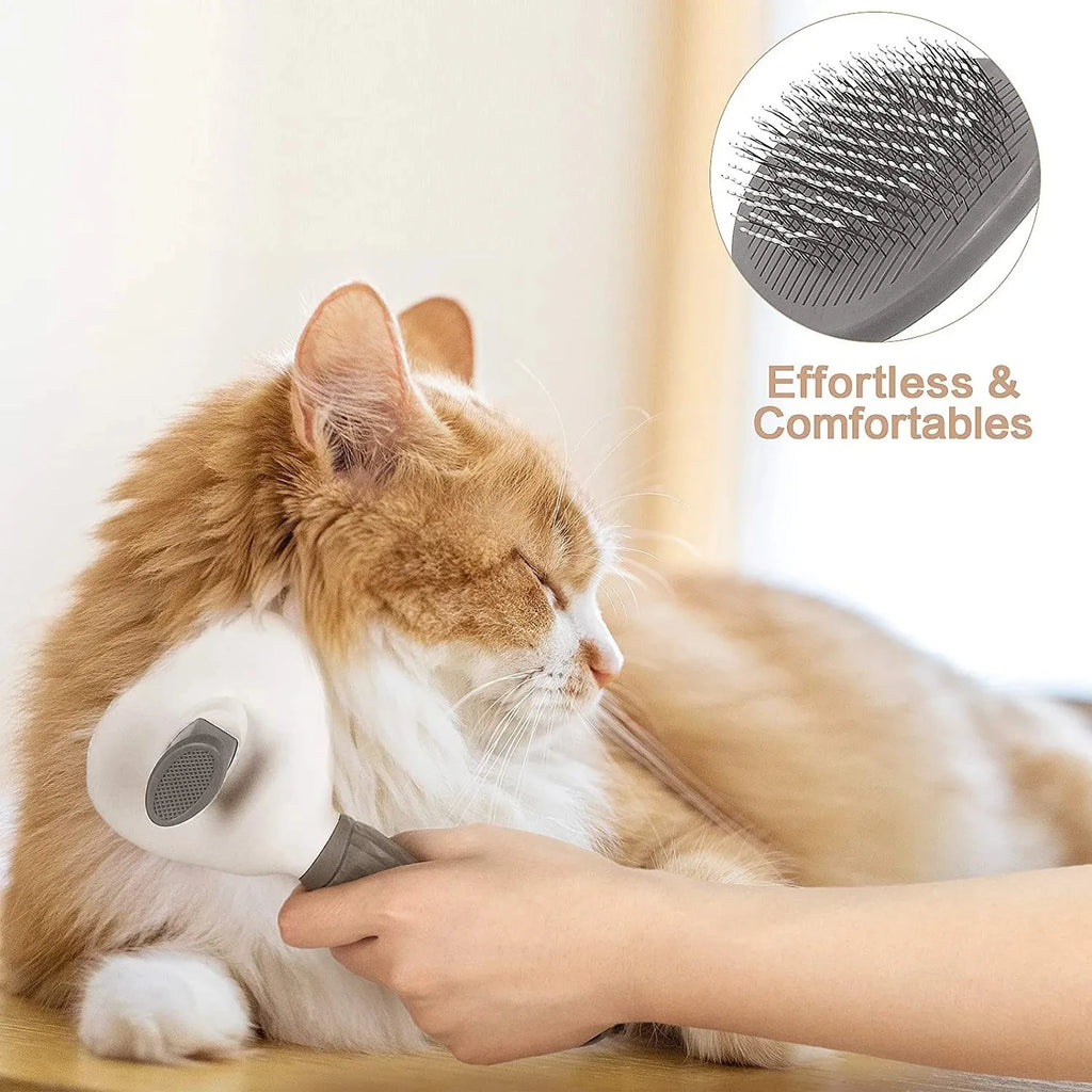 EasyClean™ Self-Cleaning Pet Brush – Dog & Cat Deshedding & Grooming Tool