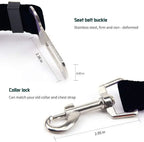 Adjustable Pet Car Seat Belt – Dog & Cat Vehicle Safety Harness with Secure Clip