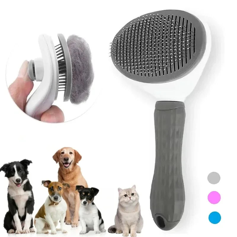 EasyClean™ Self-Cleaning Pet Brush – Dog & Cat Deshedding & Grooming Tool
