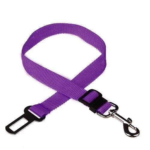 Adjustable Pet Car Seat Belt – Dog & Cat Vehicle Safety Harness with Secure Clip