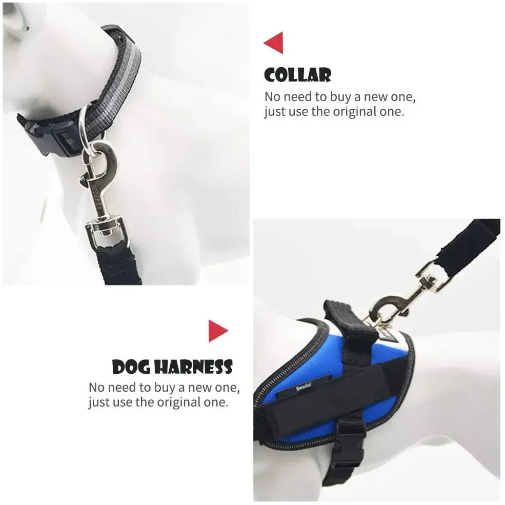 Adjustable Pet Car Seat Belt – Dog & Cat Vehicle Safety Harness with Secure Clip