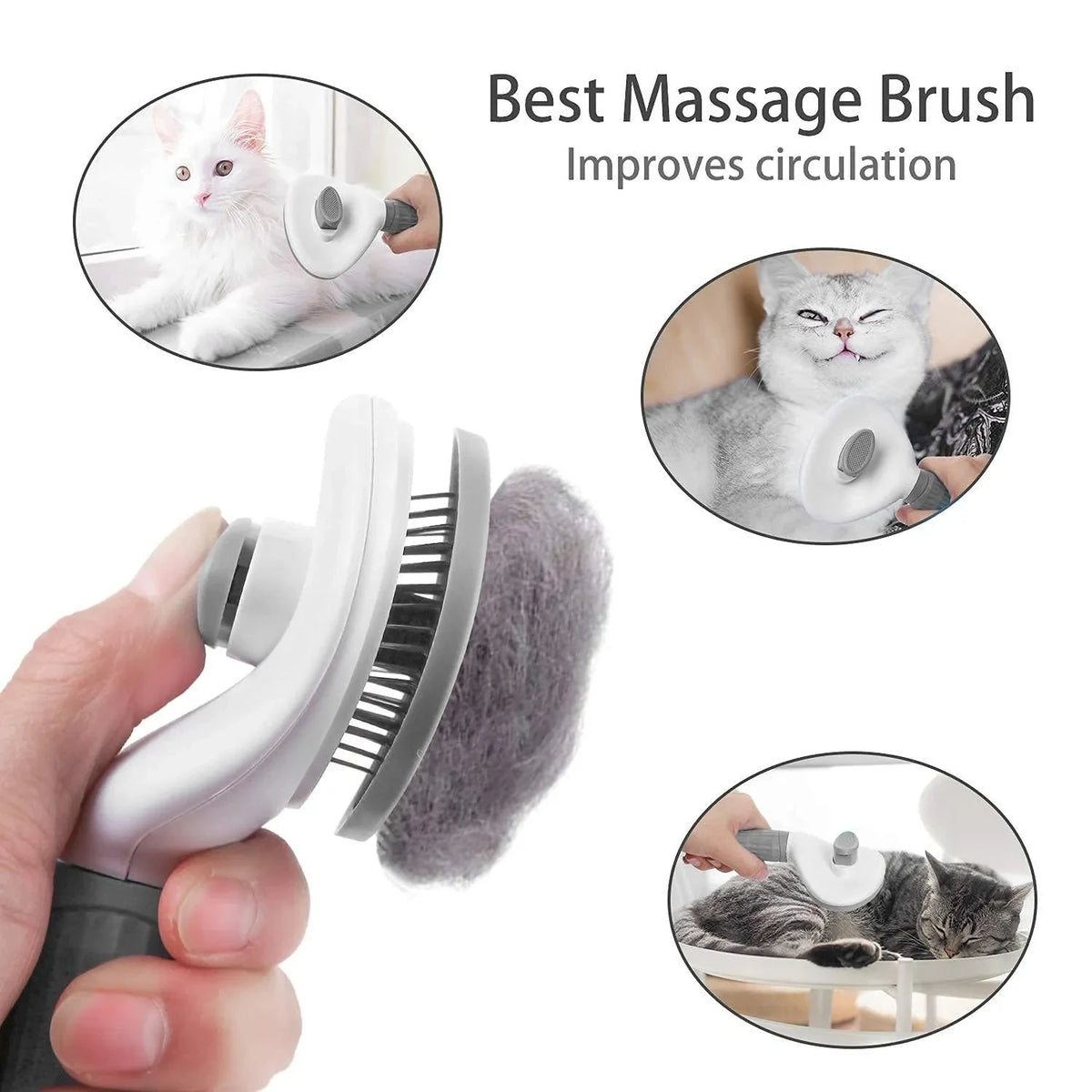 EasyClean™ Self-Cleaning Pet Brush – Dog & Cat Deshedding & Grooming Tool