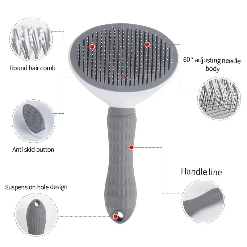 EasyClean™ Self-Cleaning Pet Brush – Dog & Cat Deshedding & Grooming Tool
