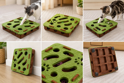 Little North Paws Interactive Felt Cat Puzzle Toy